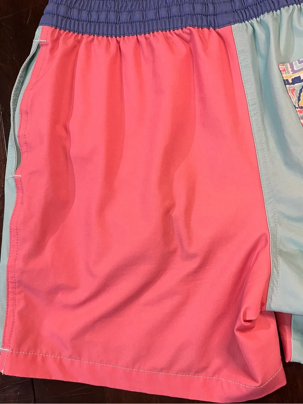 Chubbies Colorblock  Print Pocket Swim Trunks, Sz S